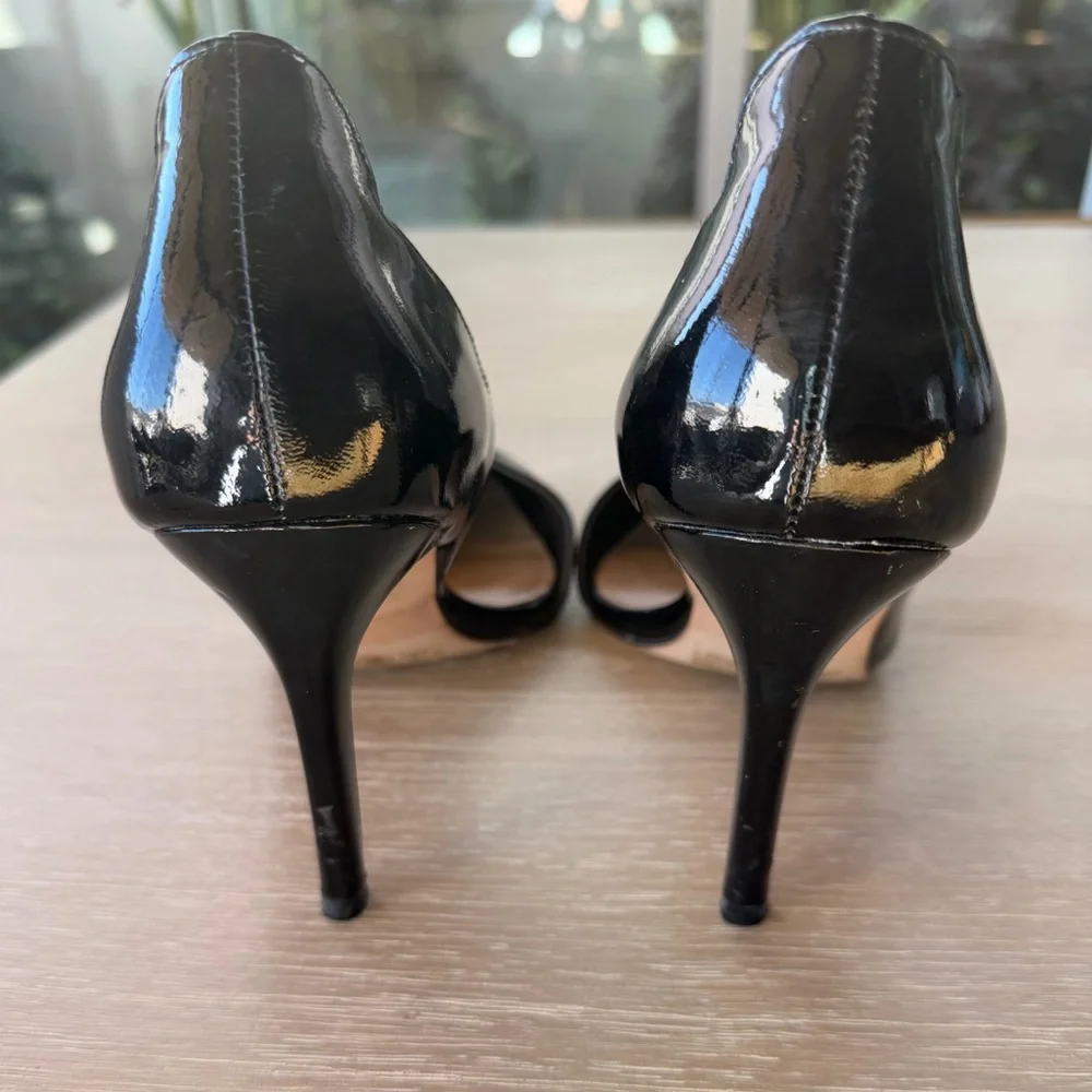 Reiss Black Patent Leather Women's Pointed-Toe Pumps Size 38 - Picture 2 of 12